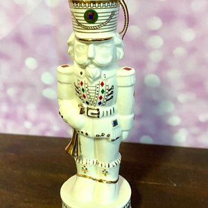 Lenox Nutcracker ornament, gold trim, red and green accents